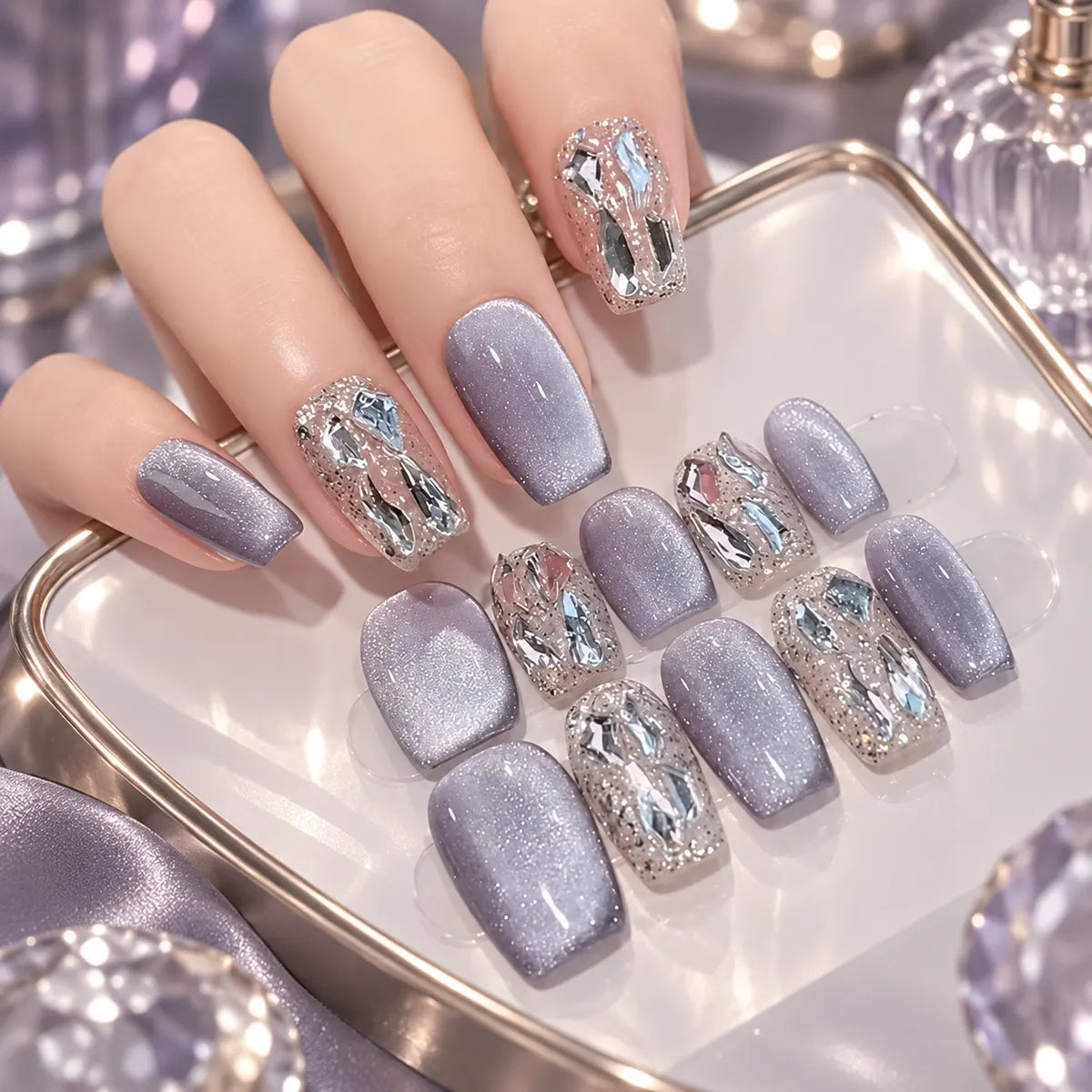 Nailoriah Handmade Luxury Purple Press-On Nails